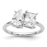 14k WG Certified Lab Grown VS/SI FGH Dia Pear/Radiant Two-stone Complete Ri